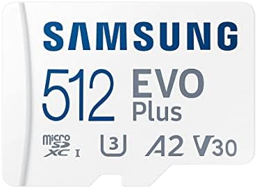 Samsung Evo Plus microSD SDXC U3 Osztály 10 A2 Memóriakártya 130MB/s SD Adapter 2021 (512 gb-os)