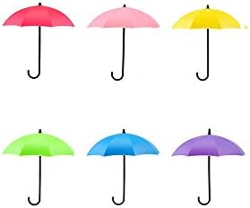 Vine_MINMI Tároló Állvány 6 Db Fali Kampó Színes Esernyő Kulcs Haj-Pin Jogosultja Szervező Fogas Dekorációs Eszköz (Többszínű,