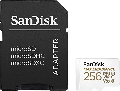 256 gb-os SanDisk MAX Kitartás microSDXC Kártya Adapter Otthoni Biztonsági Kamerák and Dash cams - C10, U3, V30, 4K UHD,