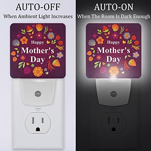 LORVIES anyák Napja Lila Virágos Csatlakoztassa a LED-es Éjszakai Fény Automatikus Érzékelő Alkonyat Hajnal Dekoratív Este