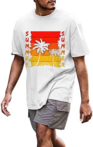 XXBR Férfi Nyári pólók Rövid Ujjú Levél Nyomtatás Alkalmi Hawaii Tees Sleeve Strand Maximum Atlétikai Sport Póló