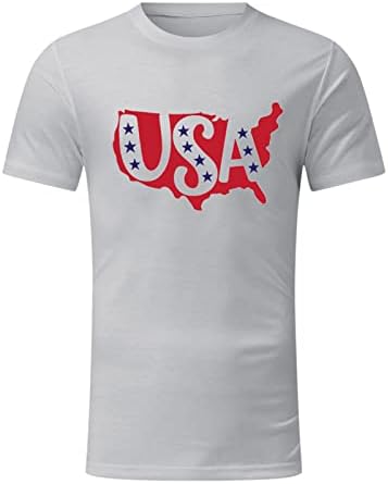 XXVR július 4 Férfi pólók Rövid Ujjú Hazafias USA Zászló Nyomtatás Sleeve Tee Maximum Nyári Alkalmi Edzés Tshirt