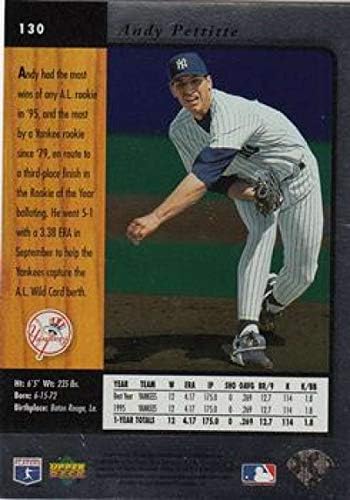 1996 SP 130 Andy Pettitte New York Yankees (Felső szint) MLB Baseball Kártya NM-MT