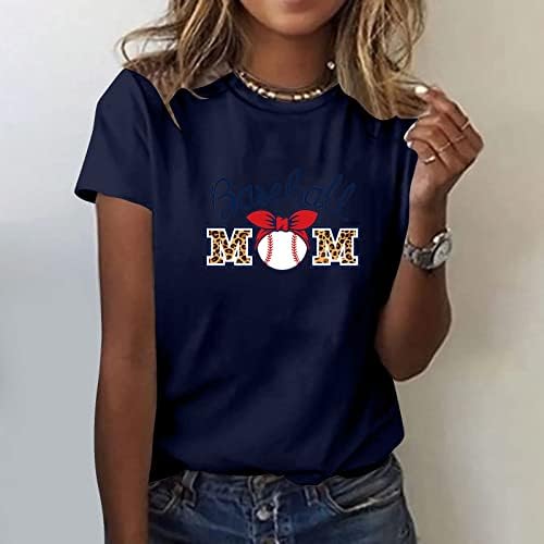 Női 2023 Nyári Felsők Baseball Anya Ing Strand Softball Nyomtatás Póló, Top, Alkalmi anyák Napja Sportos Blúz, Póló