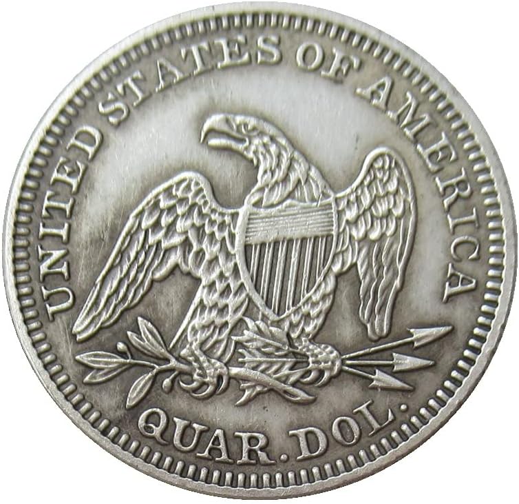 Egyesült ÁLLAMOK 25 Cent Zászló 1854 Ezüst Bevonatú Replika Emlékérme