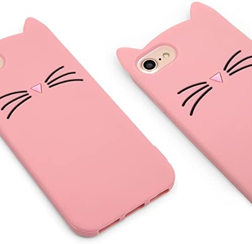 Megantree iPhone SE 2022 az esetben, Aranyos iPhone SE 2020 esetben, Rózsaszín Bajszos Macska Fülét az Esetben, iPhone 7