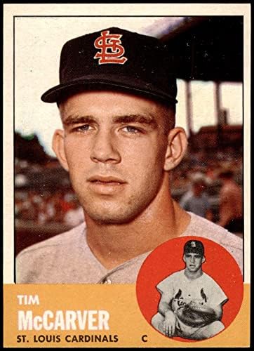 1963 Topps 394 Tim McCarver St. Louis Cardinals (Baseball Kártya) EX/MT Bíborosok