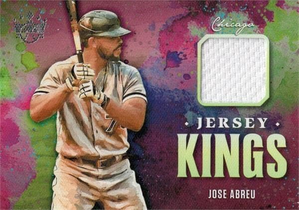 José Abreu játékos kopott jersey-i javítás baseball kártya (Chicago White Sox) 2021 Panini Jersey Királyok JKJA - MLB Meccset