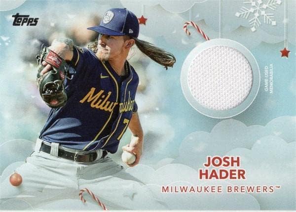 Josh Hader játékos kopott jersey-i javítás baseball kártya (Milwaukee Brewers) 2020 Topps Walmart Holiday WHRJH - MLB Meccset