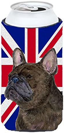 Caroline Kincsek SS4961TBC francia Bulldog, angol Union Jack Brit Zászló Magas Fiú Ölelkezős, Lehet Hűvösebb Ujja Ölelkezős