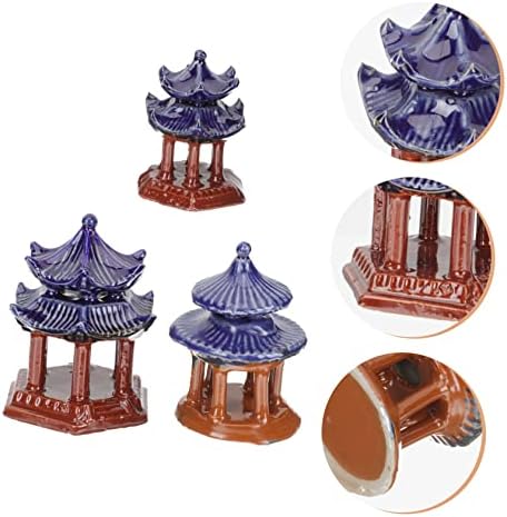 Yardwe Micro Táj Jöttetek Vintage Üveg Díszek Vintage Home Dekor Üveg Dekor Kis Kerámia Pagoda Mini Akvárium Bonsai Figura