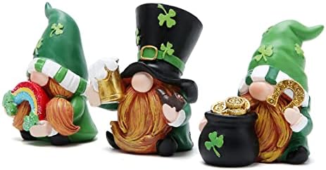 Hodao 3 DB St Patricks Nap Gnome Dekorációk, Szakállas Manó St Patrick Nap Dekoráció Otthon Asztal Dísz Dekoráció Törpe Figurák