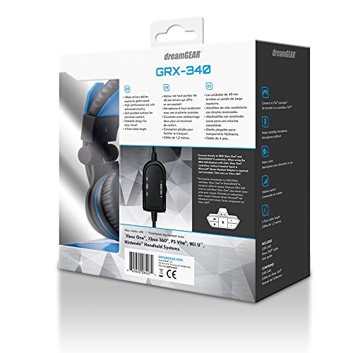 dreamGEAR Grx-340 Nagy Teljesítmény, Vezetékes Stereo Gaming Headset a PS5/PS4: 40mm Vezetők, Kompatibilis az Xbox Egy/Sorozat,