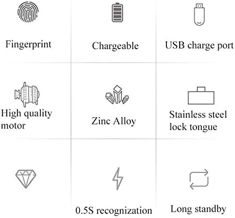 KFJBX Cink Ötvözet Kulcsnélküli Mini Ujjlenyomat Szekrény Fiókjában Háromszoros Biztonsági Zár Biometrikus Elektromos Zár