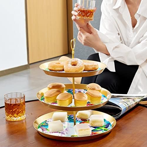Torta Állvány Szett 3 Tier Cupcake Áll Újrafelhasználható Süteményes Tál Esküvő, Születésnap Tea Party Dekoráció, Kert Tavaszi