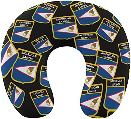 Amerikai Szamoa Zászló Utazási Nyak Párna Memory Foam U Alakú Repülő Párna a Fej-Támogatás
