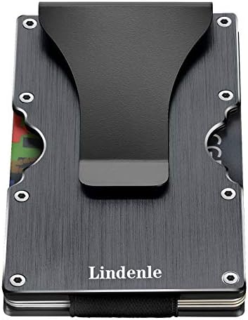 Lindenle Minimalista Wallet Kis Kártya Tartóját Slim Első Zseb Tárca RFID-Blokkoló pénzcsipesz a Nők, a Férfiak (Rose Gold)