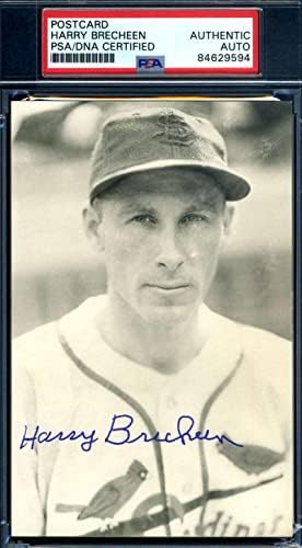 Harry Brecheen PSA DNS Aláírt Vintage Fotó, Képeslap Autogram - MLB Vágott Aláírás