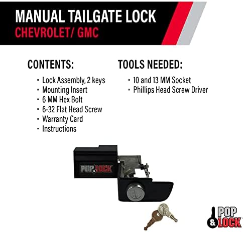 Pop & Lock PL1300 Fekete Kézi Csomagtérajtó Zár Chevy/GMC (Új Test)