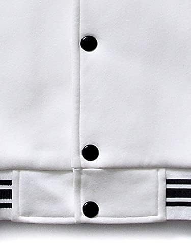 POKENE Kabátok Férfi Kabát Férfi Levelet Javítás Részlet Colorblock Termikus Bélelt Bomber Dzseki Kabát Férfi (Szín : Fehér,