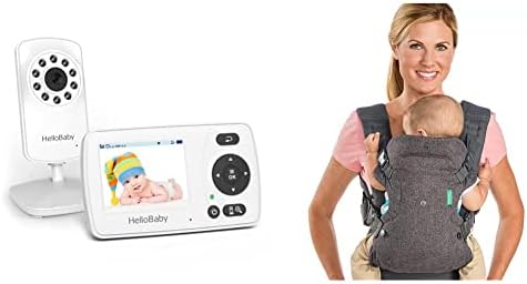 HelloBaby Monitor, Kamera, Audio, 1000ft Hosszú távú Videó Baba Monitor-Nincs WiFi & Infantino Flip Fejlett 4-in-1 Hordozó