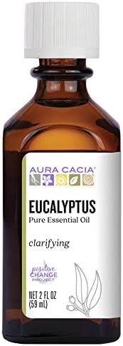 Aura Cacia Tiszta Eukaliptusz illóolaj | GC/MS Vizsgálni, hogy a Tisztaság | 60 ml (2 fl. oz.) | Eucalyptus globulus