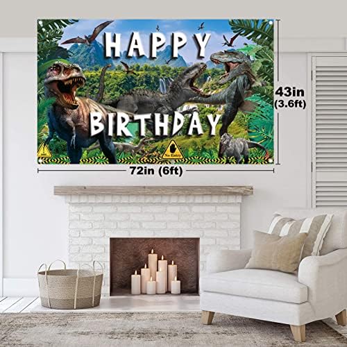 Dinoszaurusz-Boldog Szülinapot Hátteret Banner | Dzsungel Téma Boldog Szülinapot Fotózás Háttér | Dinoszaurusz Szülinapi