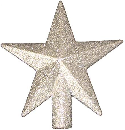 Kurt S. Adler 4 Petite Kincseket, Ezüst Csillámos Mini Csillag Karácsonyfa Topper - Kivilágítatlan