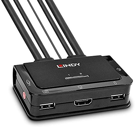 Lindy HDMI 2.0 18G/USB 2.0/Audio KVM Switch Kábel, 2 Port (típusszám: 42345)