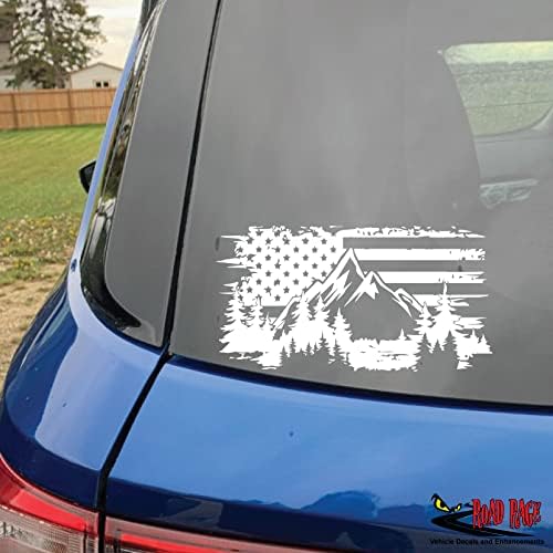Amerikai Zászló Hegyek Autó Matrica – Rossz Hal Egyedi Matricák – Vicces, Aranyos Matricát Patriots - Prémium Gloss Tartós