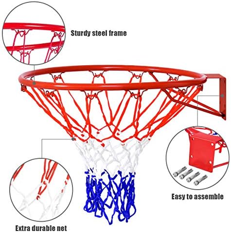 Goplus 18 hüvelyk Csere Kosárlabda Felni, Hordozható Kosárlabda Nettó Beltéri Kültéri Lóg Kosárlabda Cél Minden Időjárási