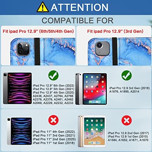 Zonefoker az Új iPad Pro 12.9 Esetben 6./5./4./3. Generációs 2022/2021/2020/2018, 12.9 hüvelykes ipad Pro Bőr Folio Fedél