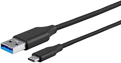 Monoprice Paletta Sorozat 3.0 Fonott USB-C-USB-Gyors Töltés & adatátviteli Kábel - 0.5 ft - Fekete | 5Gbps, 3A Teljesítmény,