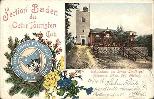 Szakasz Baden des Ostrr. Touristen Klub Baden bei Wien, Ausztria Eredeti Antik Képeslap
