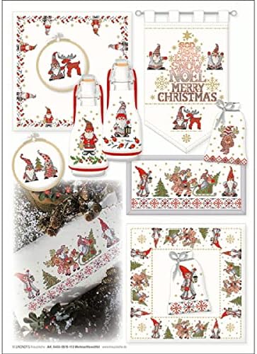 MARUSSIA Lindner Megszámolta Cross Stitch Sablon Karácsonyi Gnome 113