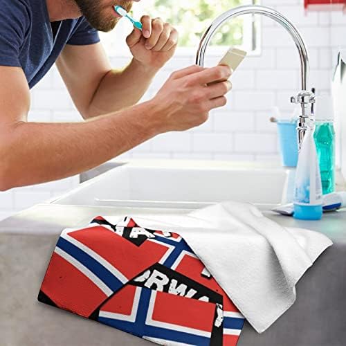 Norvégia Nemzeti Büszkeség norvég Zászló Arcát Törölközőt Prémium Törölköző Kendő Törlőruhát a Hotel, Spa, Fürdőszoba