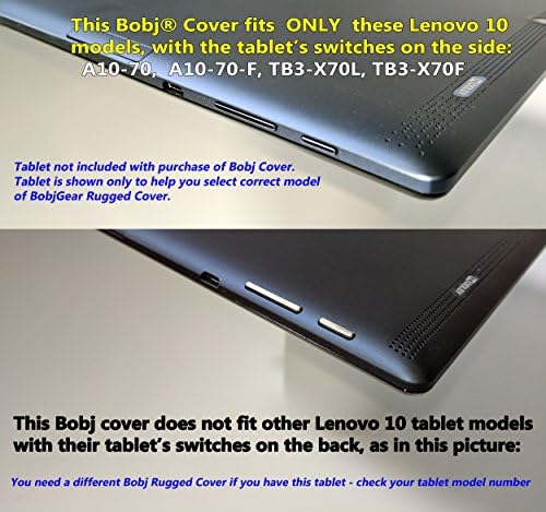 Bobj Masszív Esetben a Lenovo Tab 2 A10-70, A10-70F, valamint a Lenovo Tab 3 TB3-X70L, TB3-X70F – BobjGear Egyéni Fit - Szabadalmaztatott
