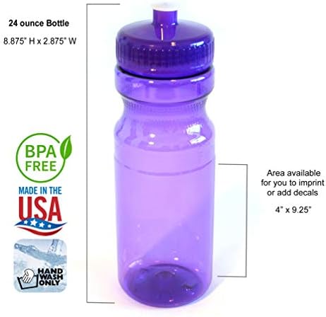 A Rolling Sands BPA-Mentes 24 Uncia Lila vizes Palackok, Ömlesztett 30 Csomag, Made in USA