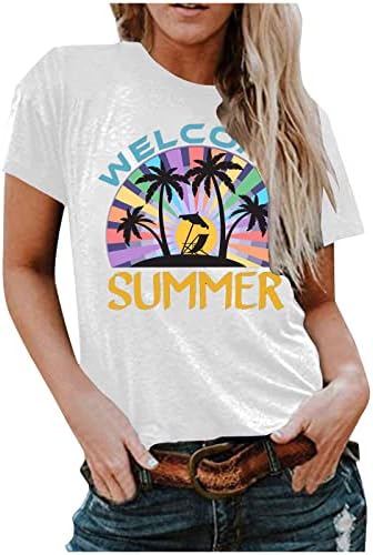 Női Sunset Beach Ing Beach Palm Tshirt Vicces Nyári Vakáció Rövid Ujjú Sleeve Grafikus Póló Felső