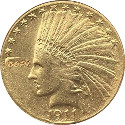 24 K Aranyozott 1911-D $10 Arany Indiai Félig Sas Érme Másolata COPYSouvenir Újdonság Érme Érme Ajándék