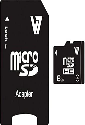 V7 MicroSDHC 8GB Class 4 Flash Memória Kártya SD Adapterrel (VAMSDH8GCL4R-1N),Fekete