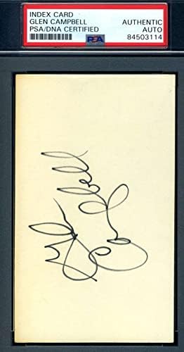 Glen Campbell PSA DNS-Coa Aláírt 3x5 Index Kártya Autogramot