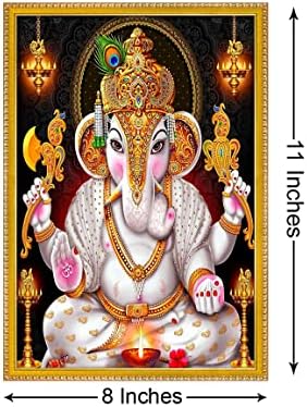 999Store Ganesha Fotó a Festmény a Képkeret Templom / Mandir ganesha fali dekor képkeret (MDF & Fiber _ 11X8 Cm) God089