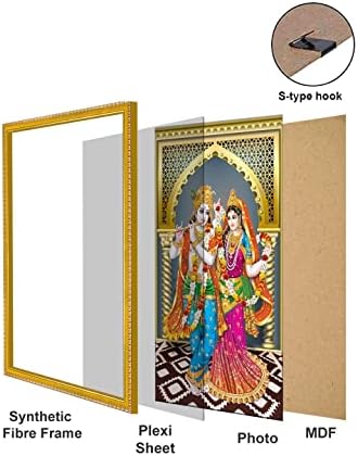 999Store Ganesha Fotó a Festmény a Képkeret Templom/Mandir ganesh fali dekor képkeret (MDF & Fiber 11X8 Cm) God039