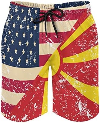 Amerikai Macedónia Retro Zászló Férfi úszógatya Gyors Száraz Úszni Rövidnadrág, fürdőruha, Strand Úszni Board Nadrág Zsebében