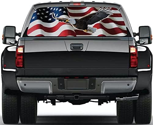 Amerikai Zászló Sas szárny-Fesztávolsága Teherautó Matrica - Hátsó Ablakon Teherautó Matricák - Sas Hátsó Ablak Grafikus