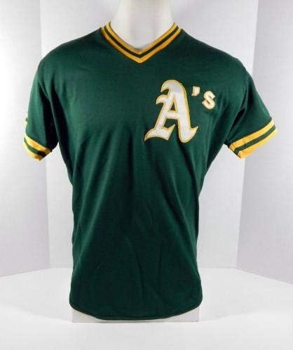 1980-as évek végén Oakland Athletics 27 Játékban Használt Zöld Jersey gyakorlást DP04735 - Játék Használt MLB Mezek