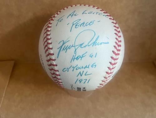 Az Al-Leiter Fergie Jenkins Stat Aláírt Labdát N. l. Baseball Nézd! Szövetség Ai62703 - Dedikált Baseball