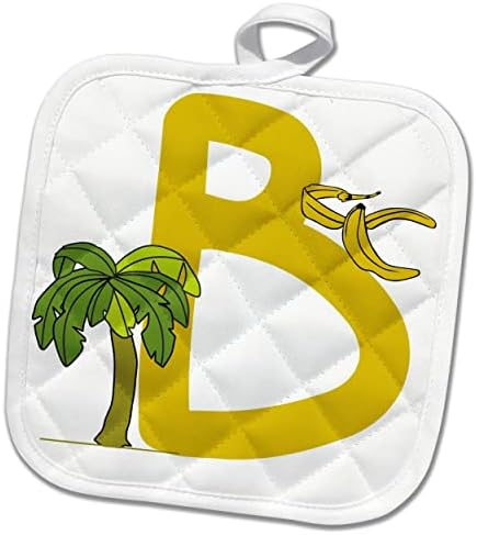 3dRose Aranyos Képet a B Betű a Banán Design - Potholders (phl-371676-1)