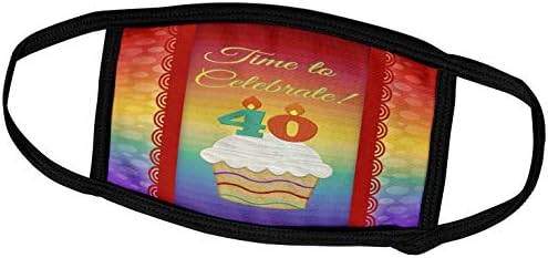 3dRose Beverly Turner Szülinapi Meghívó Tervezés - Cupcake, Gyertyák Száma, Ideje, Ünnepelni 40 Éves Meghívó - Álarcok (fm_244889_1)